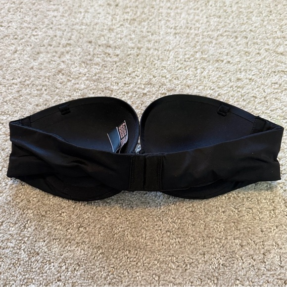 Victorias Secret Black Very Sexy Bra Sz 32A Push Up Padding Plunge Strapless - Picture 5 of 10